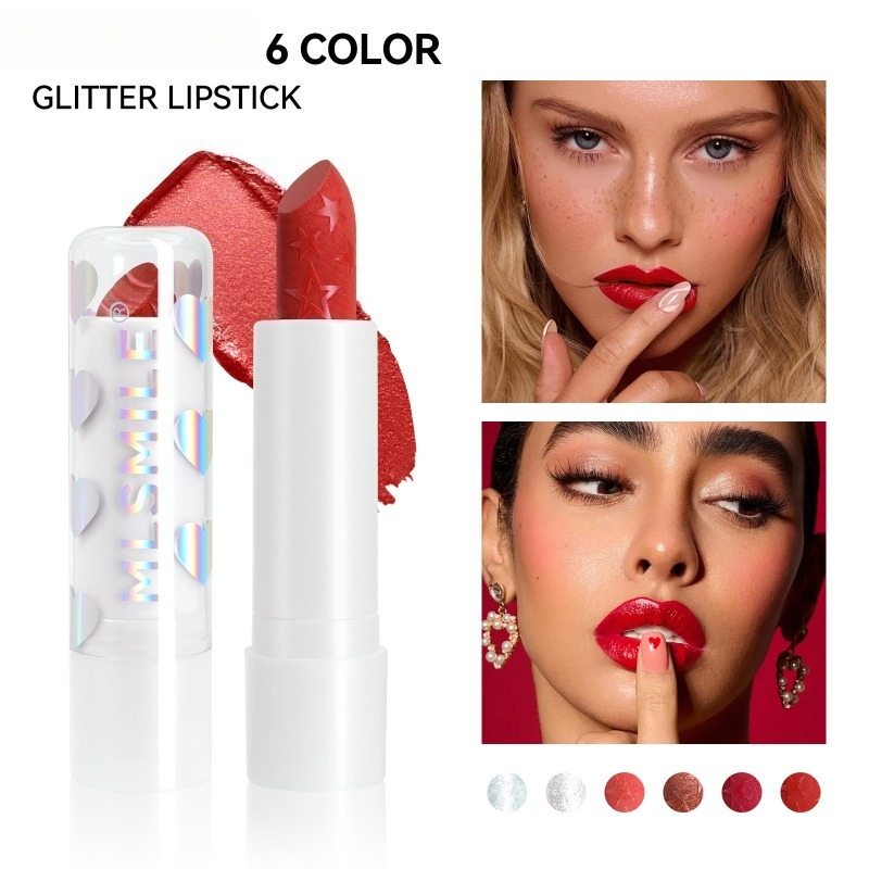 Beauty Makeup Stores - Starry Glitter Lipstick Long Lasting Matte