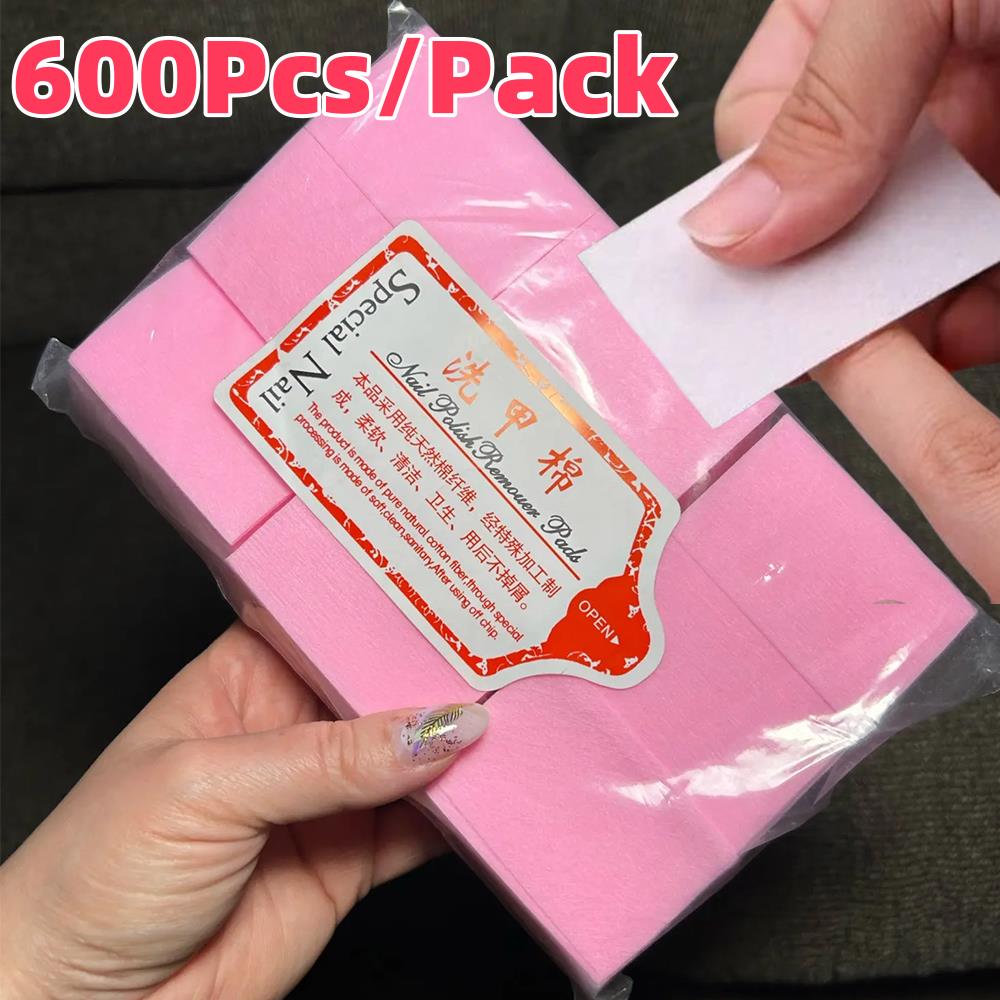 Beauty Of Makeup - 600Pcs/Pack Lint-Free Cotton Pads Nail Polish