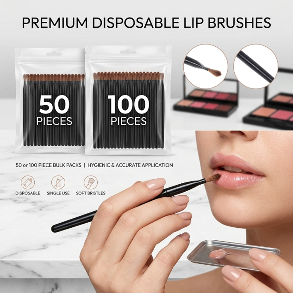Beauty Makeup Brushes - 50/100pcs Disposable Lip Brush Set Lipstick