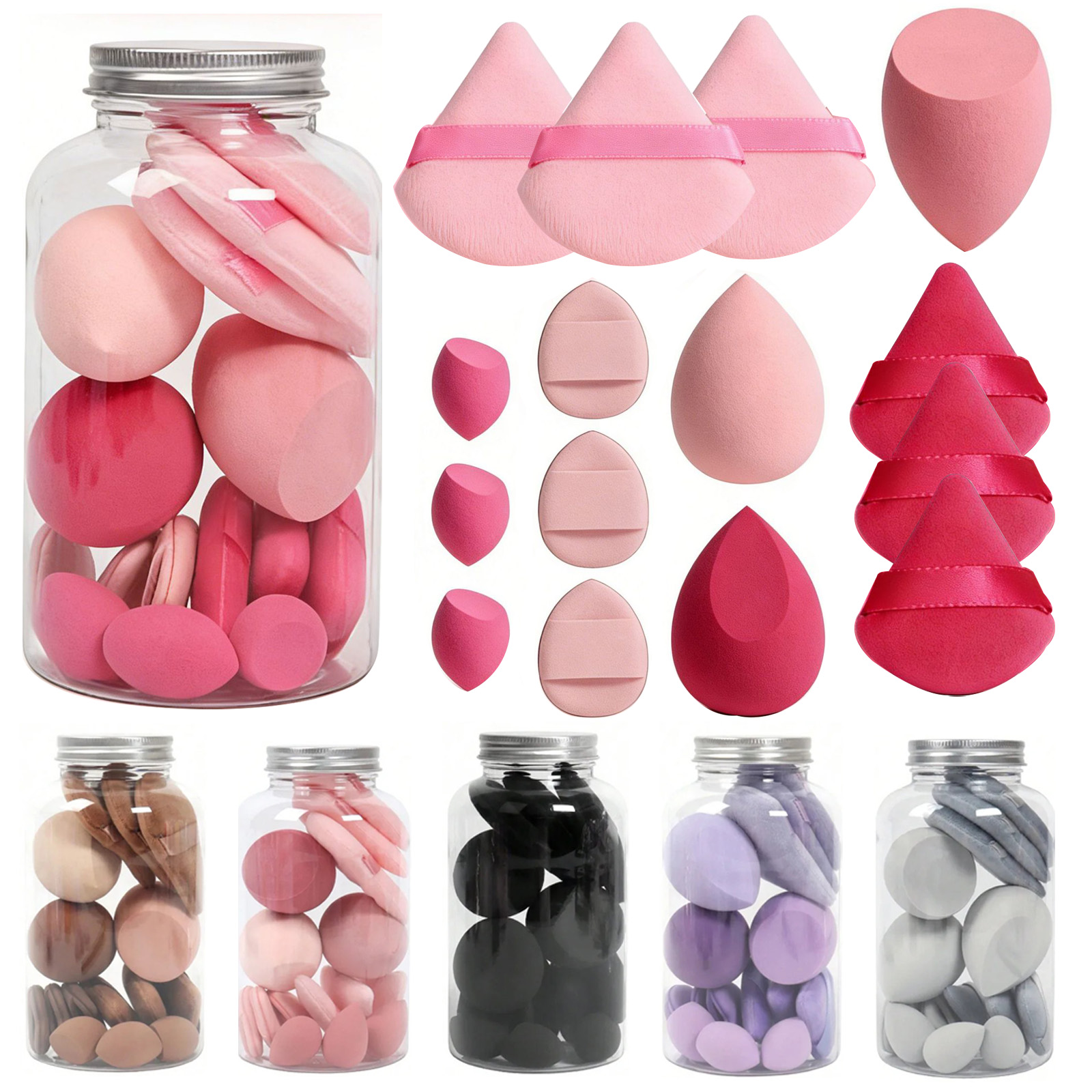 Beauty Bay Makeup - 15 Pcs Makeup Sponge Set, Beauty