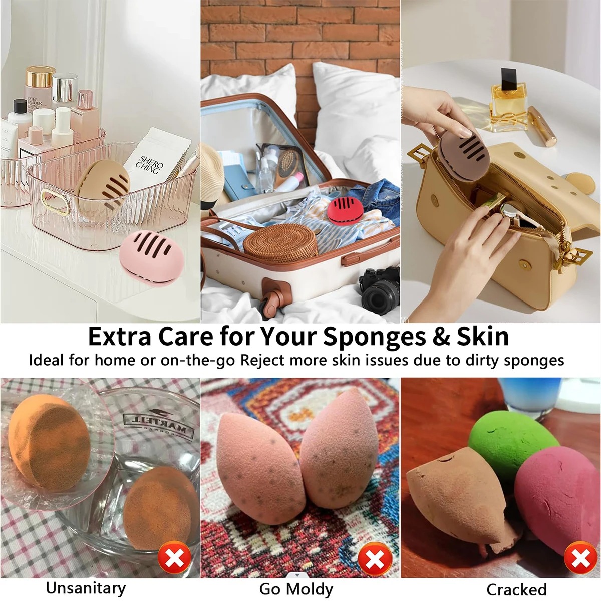 Beauty Blender In Makeup - vvocci Makeup Case Dustproof Breathable Travel