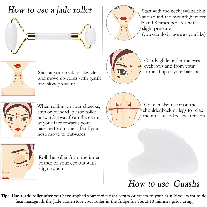 Natural Jade Roller Face Gua S - огляд і ціна Face Massager