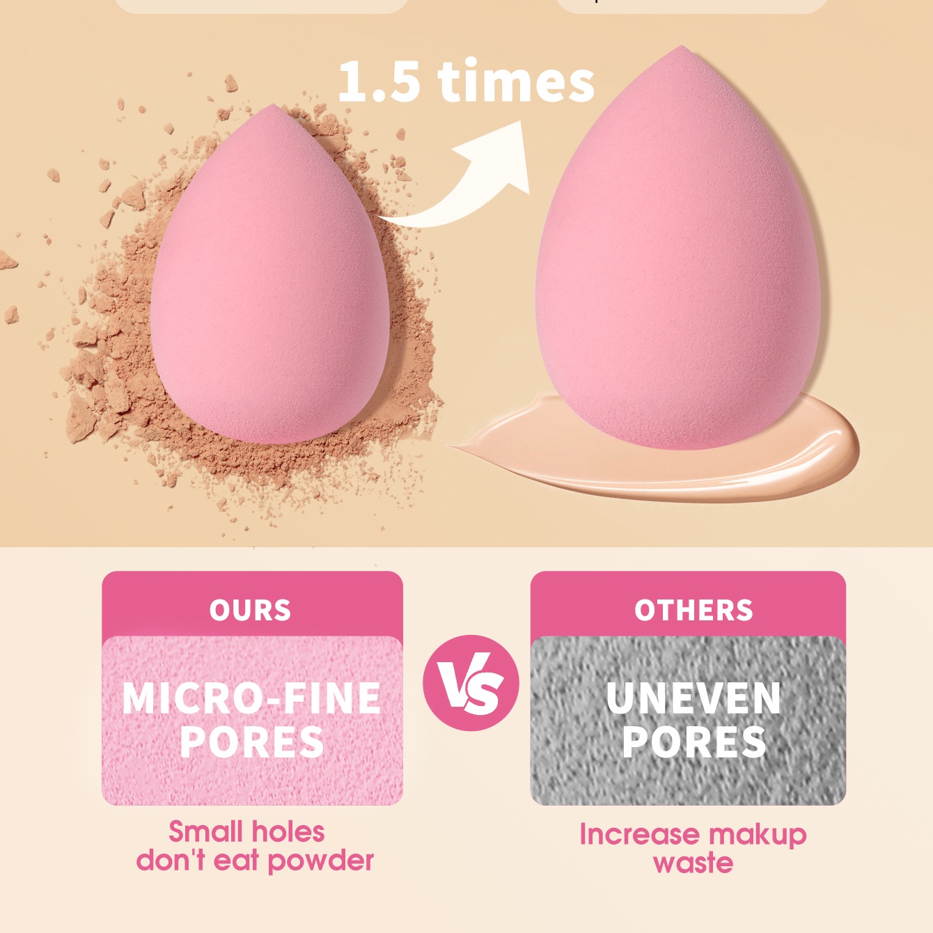 16PCS Pink Makeup Sponge & Pow - огляд і ціна Beauty Blender In Makeup