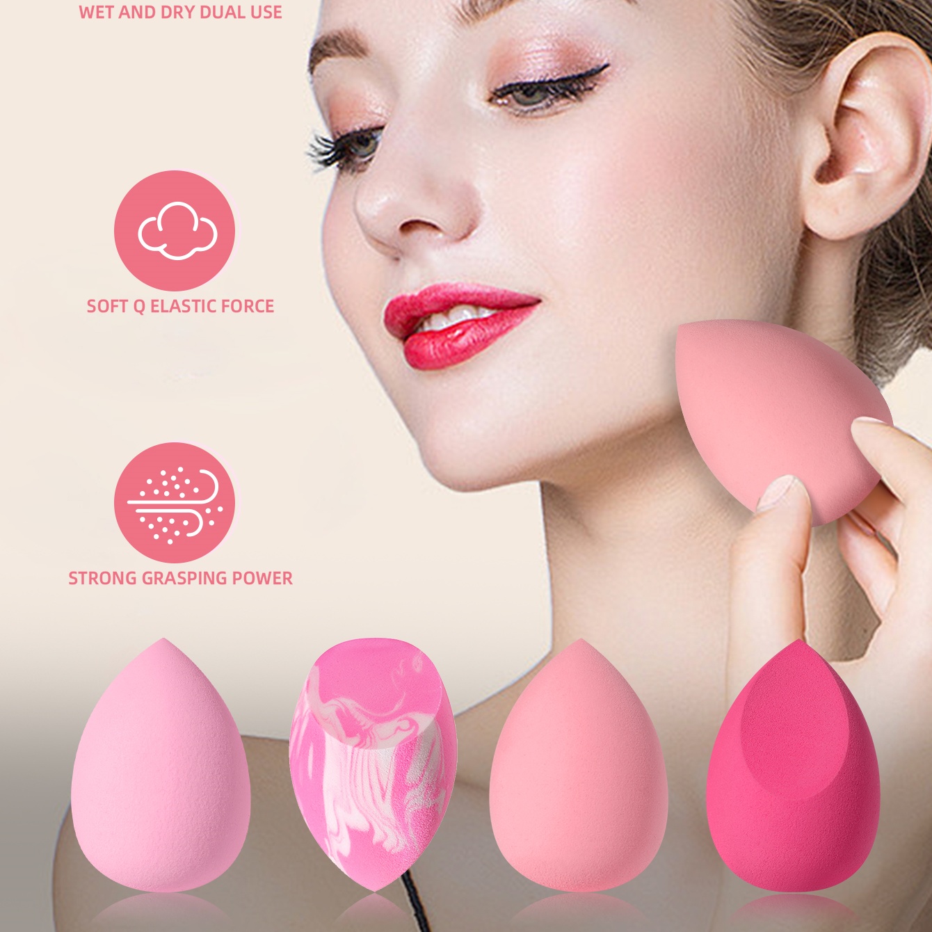 16PCS Pink Makeup Sponge & Pow - огляд і ціна Beauty Blender In Makeup