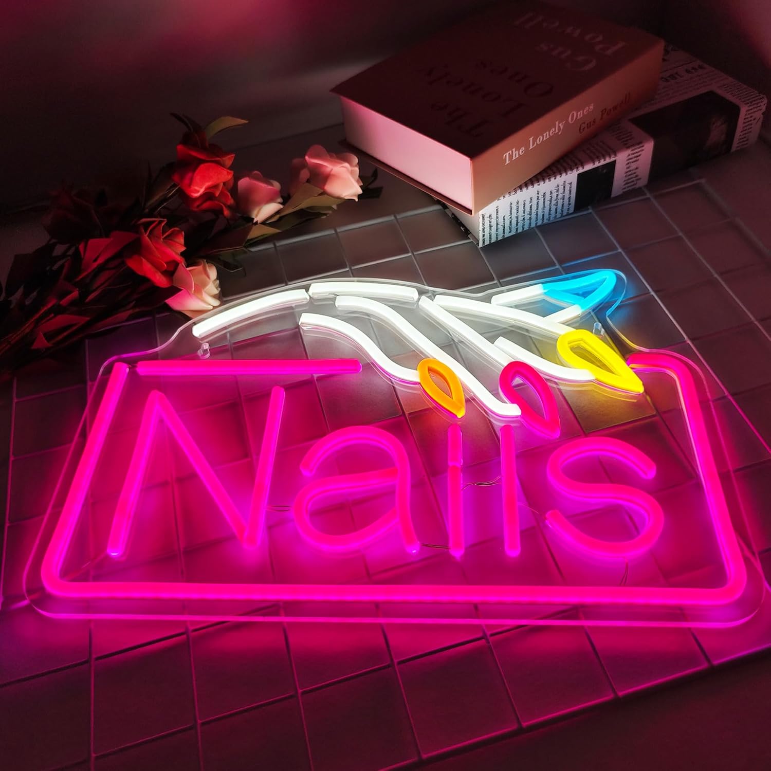 Nails Neon Sign  Business Wall - огляд і ціна Beauty Makeup Stores